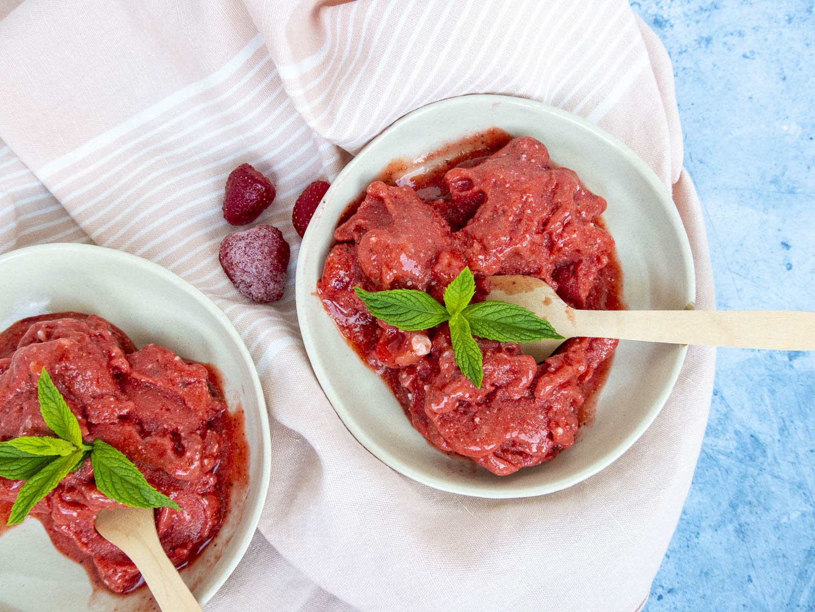 Recette healthy d'été : sorbet de fraise à la menthe